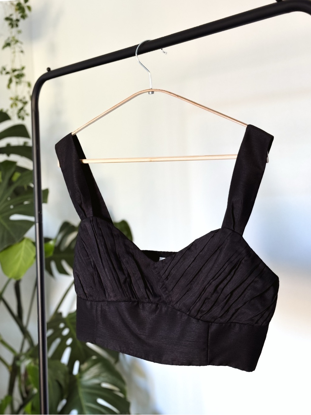 Aritzia Wilfred Rhapsody Bustier Crop Top Blouse Black - Size 10